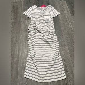 Striped White and Black Maxi Dress